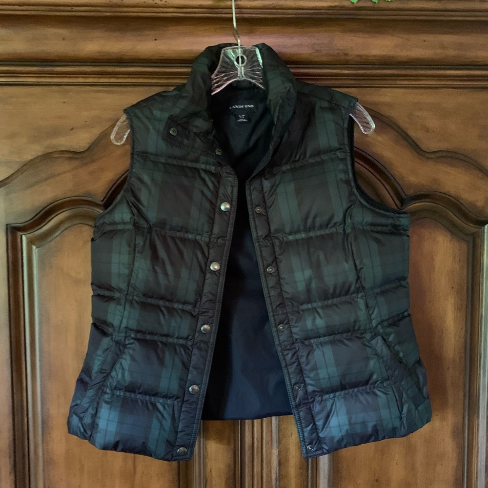 Lands End Tartan Plaid Quilted Vest